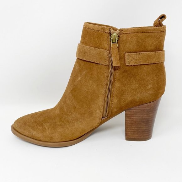 Franco Sarto Womens Suede Leather 'Delancy' Side Zip Heel Bootie Size 8.5 Narrow - Picture 2 of 11